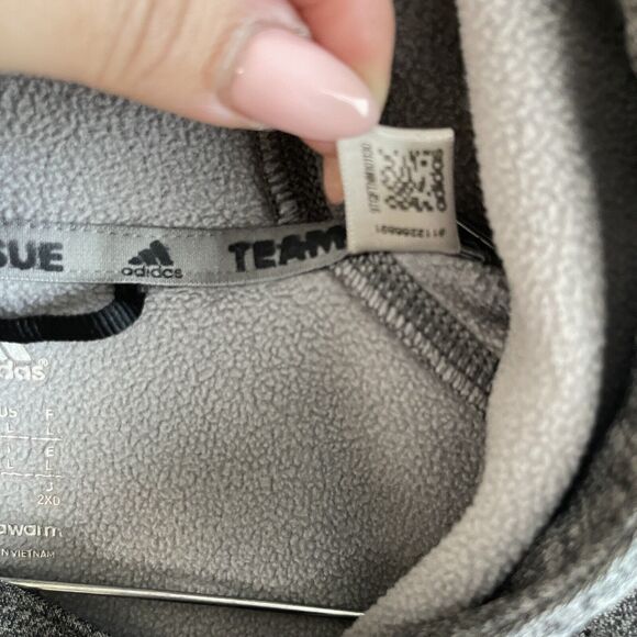 Adidas Essentials Sweater Mens Large Gray Charcoal Hoodie Sportswear Climawarm - Picture 12 of 13